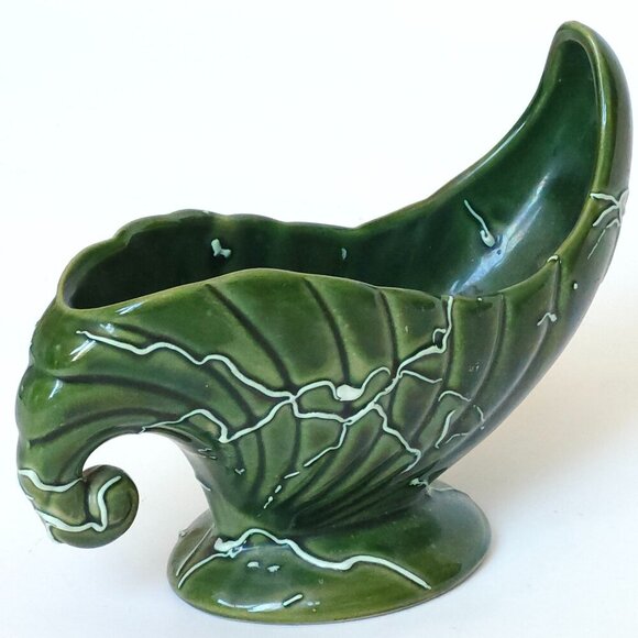 VINTAGE Beauceware EMERALD GREEN PLANTER CERAMIC POTTERY 1960s #483 MCM - Picture 1 of 9